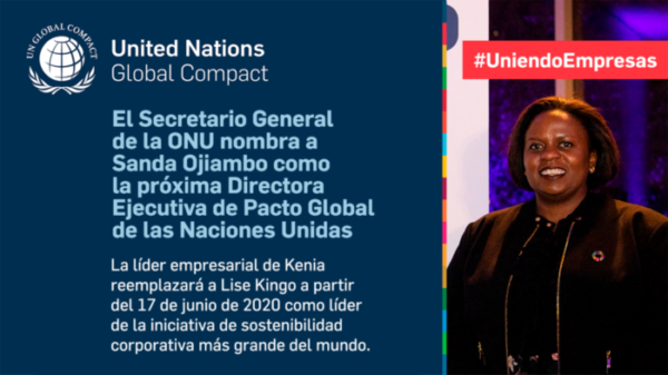 El Secretario General nombra a Sanda Ojiambo de Kenia como Directora Ejecutiva del Pacto Global de las Naciones Unidas