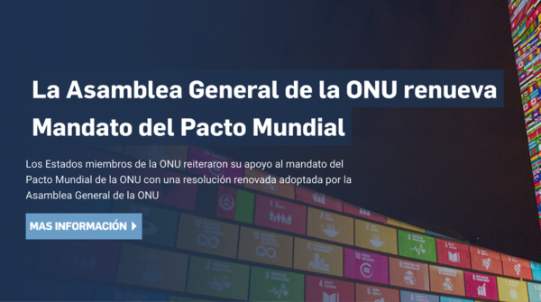 Asamblea General de la ONU reafirma mandato del Pacto Mundial